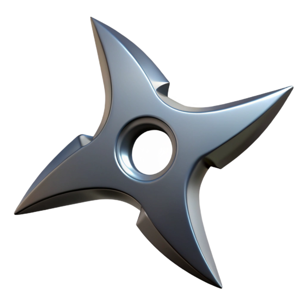 radiant impressionist Shuriken, ninja star, Japanese, NO BACKGROUND with Transparent Background. premium png