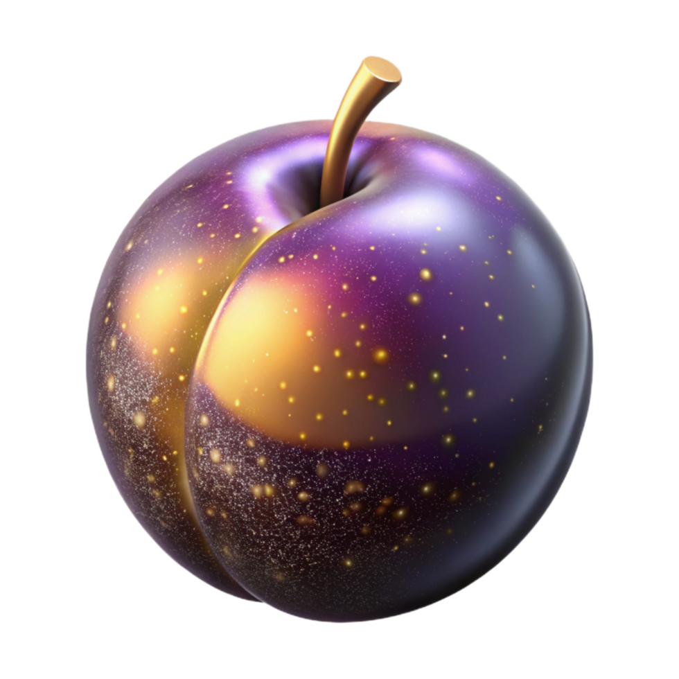 extraordinary contemporary Single Plum Side View Isolated detailed png