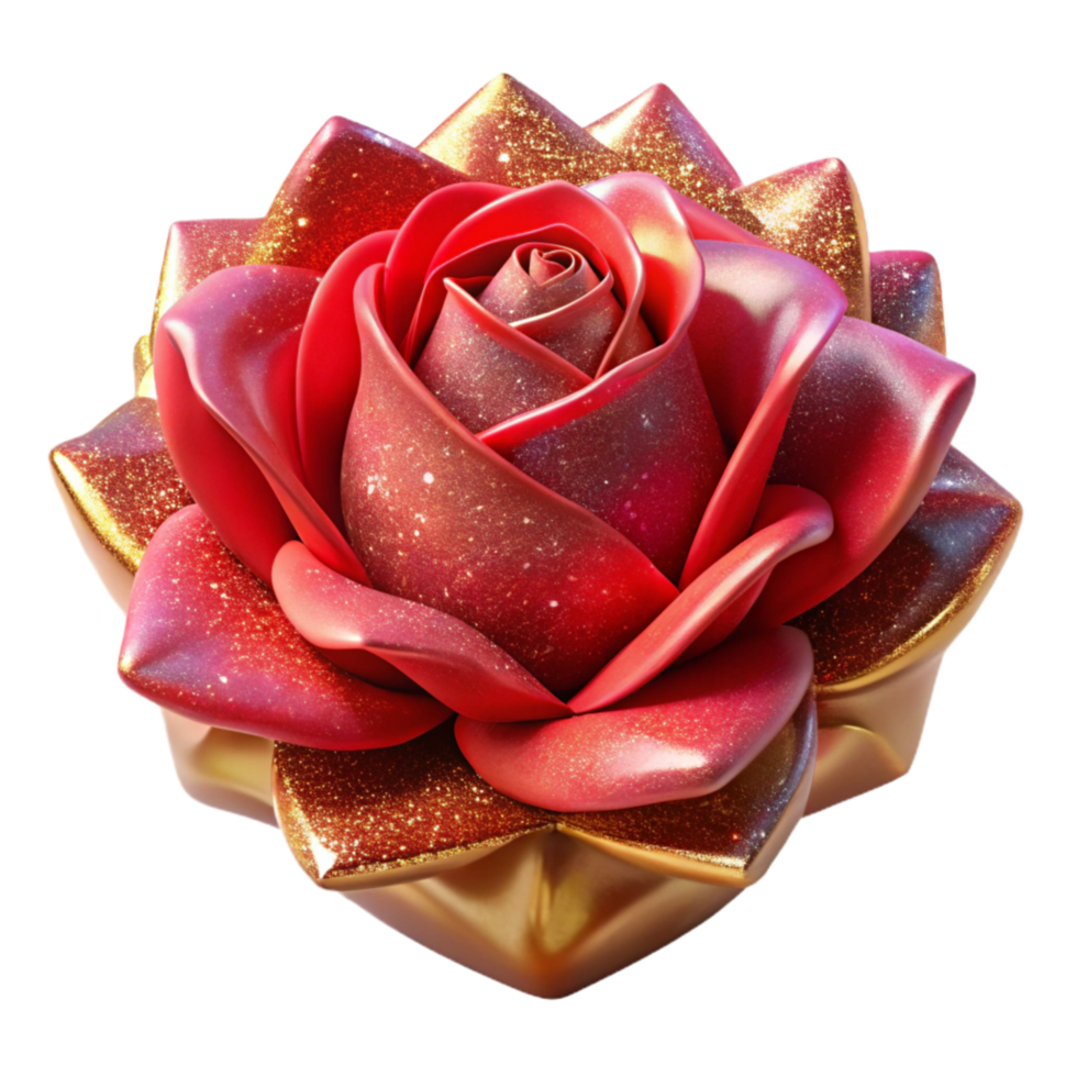 elegant abstract Single Red Rose Cutout Transparent Background exclusive png