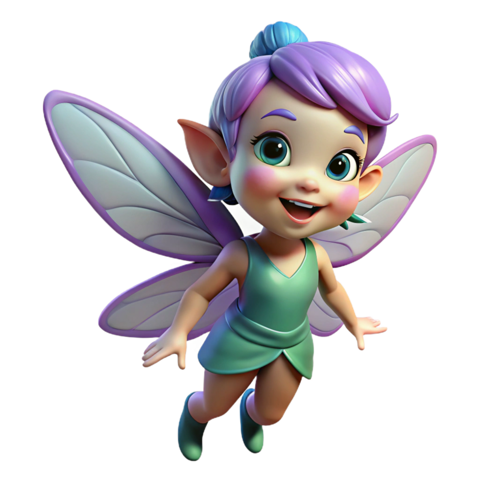 mysterious vibrant A mischievous pixie with shimmering wings and playful expression. NO BACKGROUND with Transparent Background. authentic png