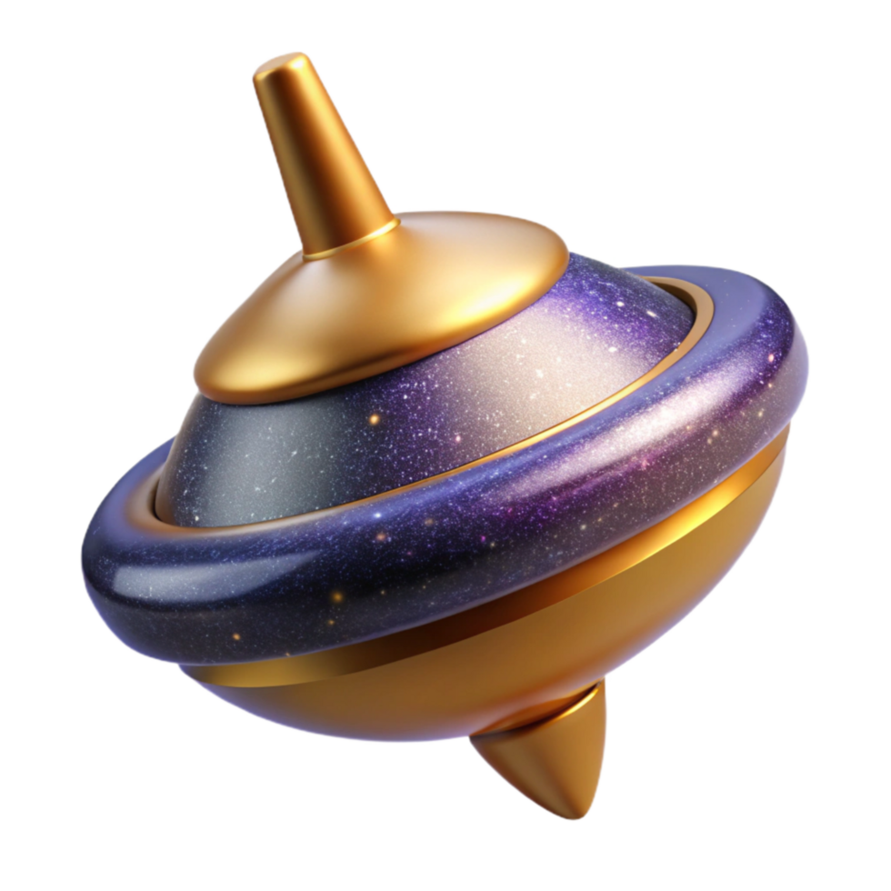 extraordinary abstract Spinning Top 3d Model Angled View Cutout high quality png