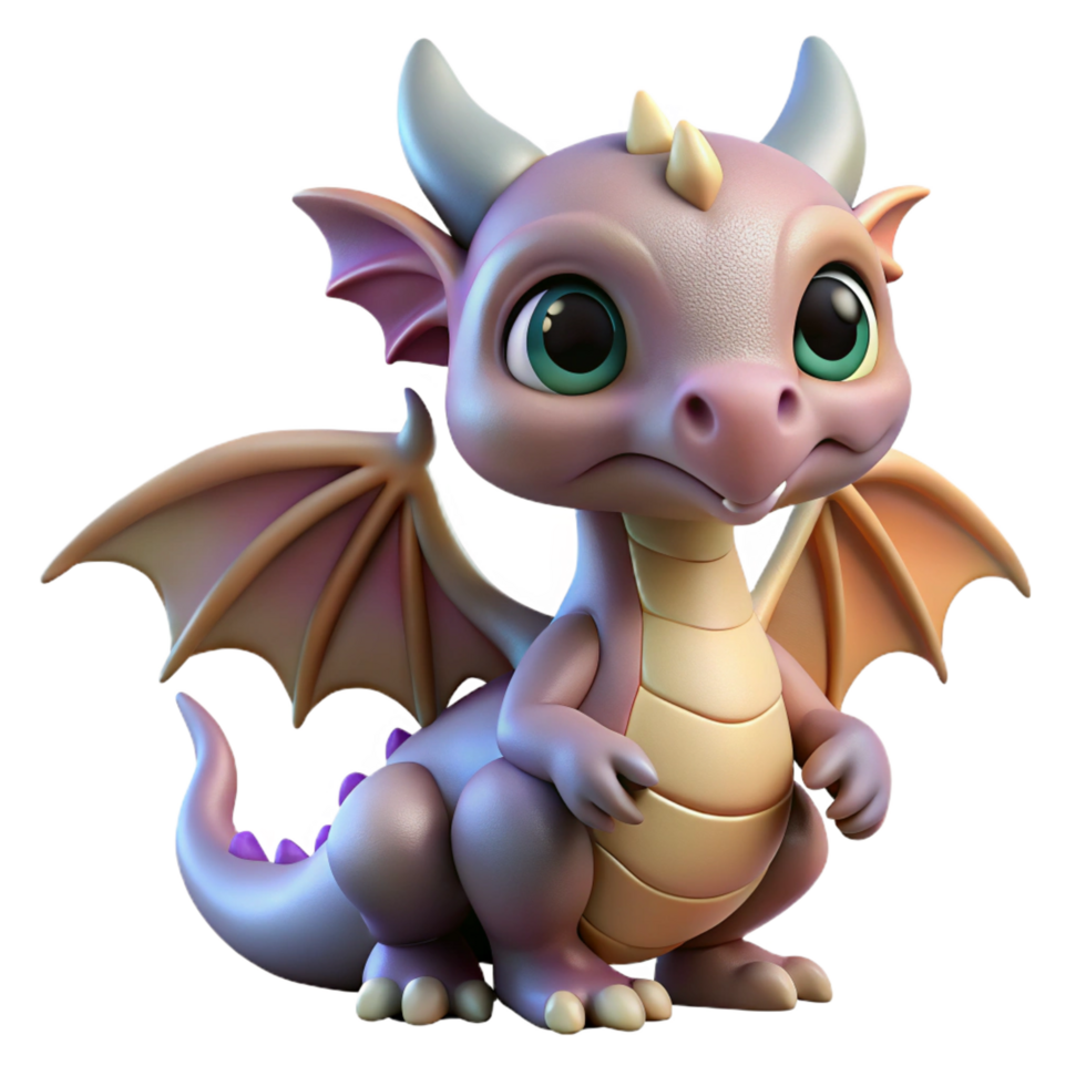 remarkable minimalist A cute, cuddly dragon hatchling with small wings. NO BACKGROUND with Transparent Background. high quality png
