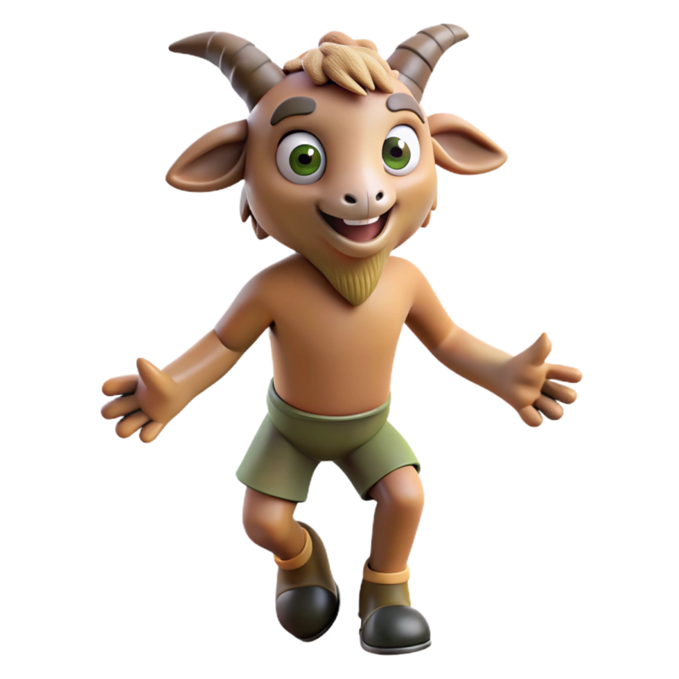 captivating nostalgic renaissance A playful satyr with goat legs and a mischievous grin. NO BACKGROUND with Transparent Background. handcrafted png