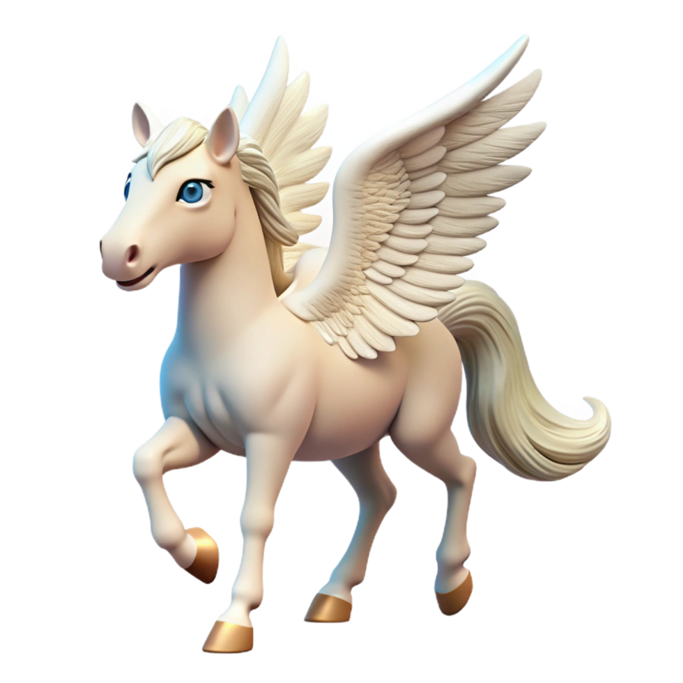 captivating nostalgic abstract A majestic pegasus with pure white wings. NO BACKGROUND with Transparent Background. exclusive png