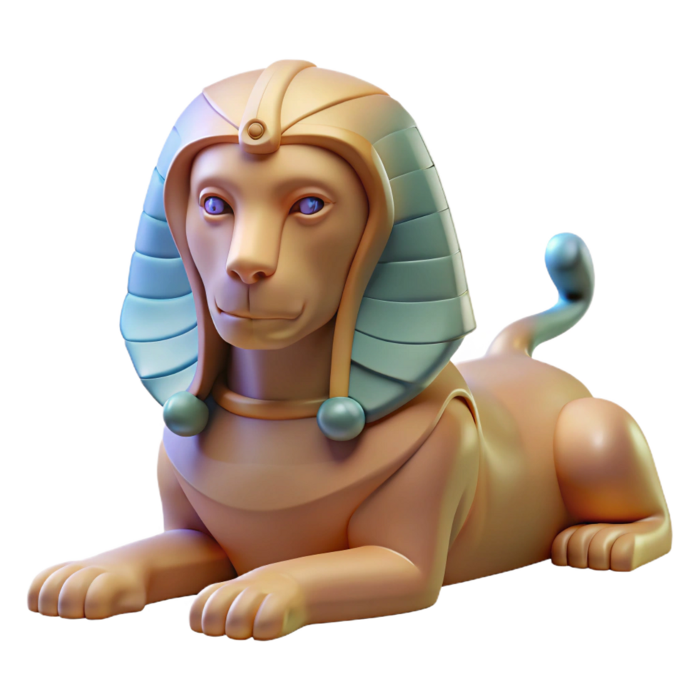 passionate mesmerizing A mysterious sphinx with the body of a lion and the head of a human. NO BACKGROUND with Transparent Background. ultra HD png