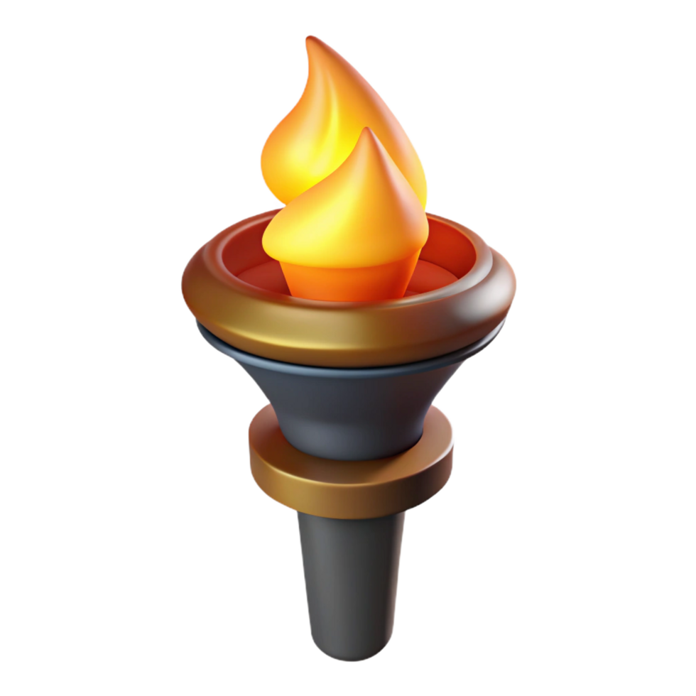 bold breathtaking A single, burning torch casting a warm glow. NO BACKGROUND with Transparent Background. handcrafted png