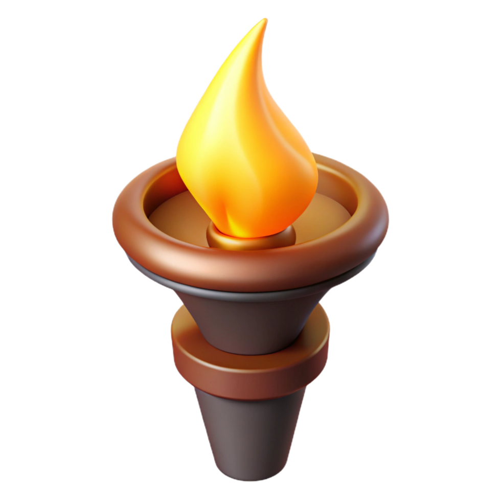 peaceful splendid A single, burning torch casting a warm glow. NO BACKGROUND with Transparent Background. expertly shot png
