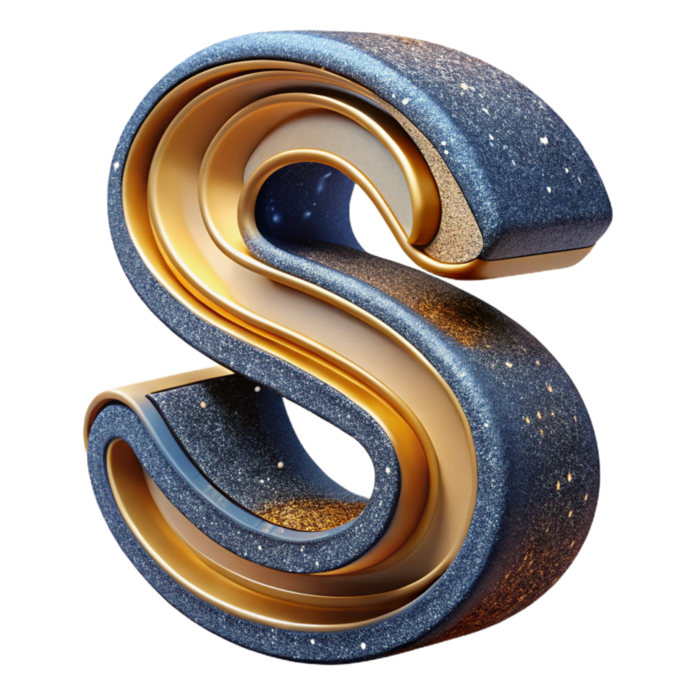stunning minimalist Stacked Letter S Cutout Layered Effect authentic png