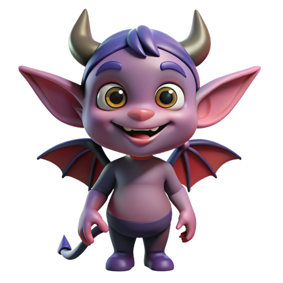 dramatic whimsical rustic A playful imp with small wings and a mischievous grin. NO BACKGROUND with Transparent Background. luxury png