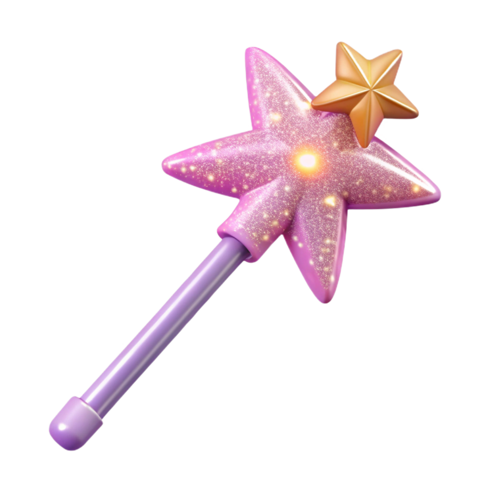 ethereal vibrant A beautiful fairy wand with sparkling glitter. NO BACKGROUND with Transparent Background. authentic png