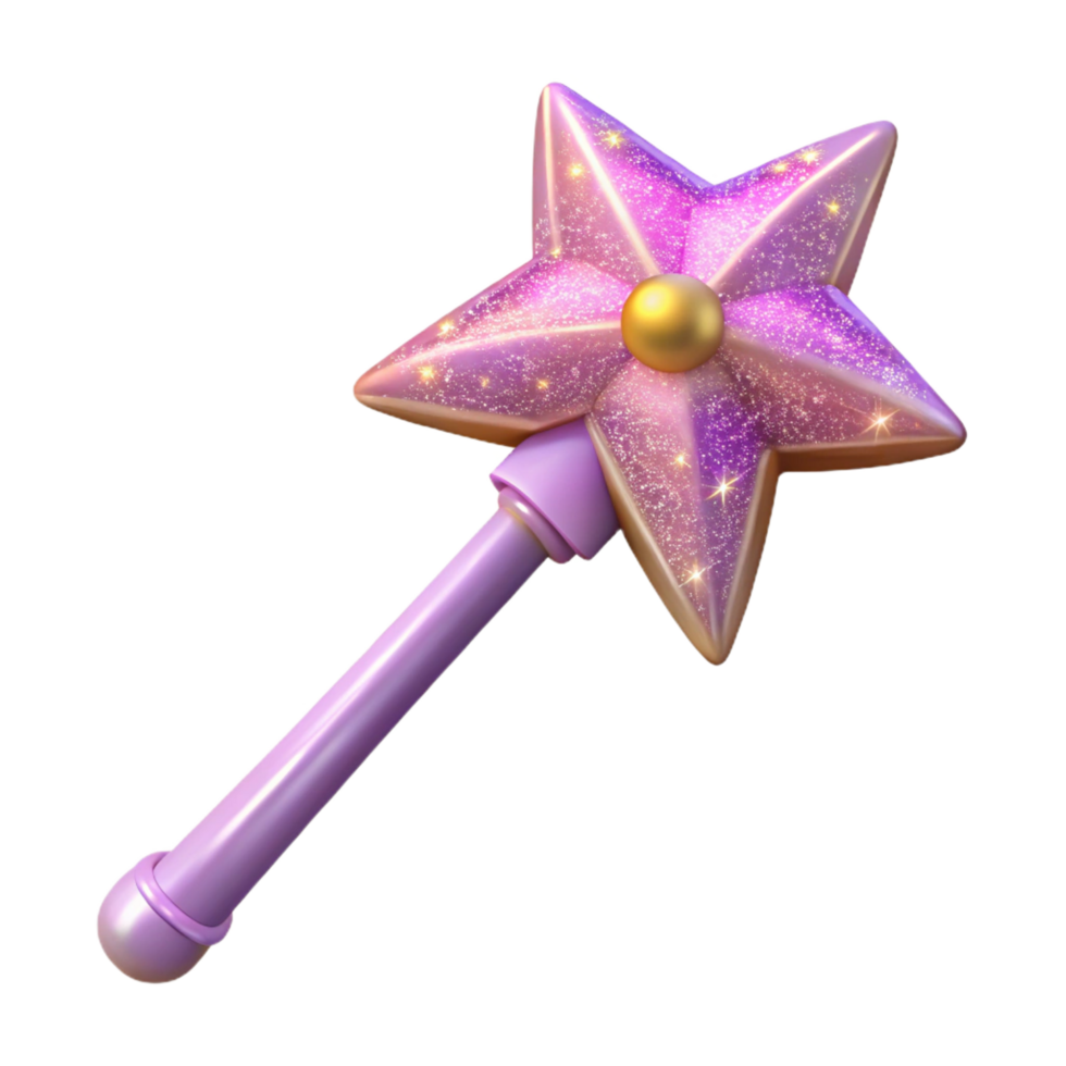 elegant ethereal art deco A beautiful fairy wand with sparkling glitter. NO BACKGROUND with Transparent Background. luxury png