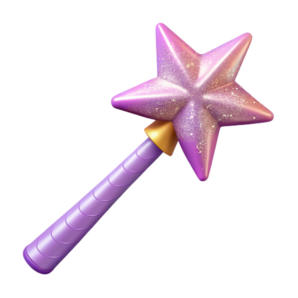 signature renaissance A beautiful fairy wand with sparkling glitter. NO BACKGROUND with Transparent Background. 4K png