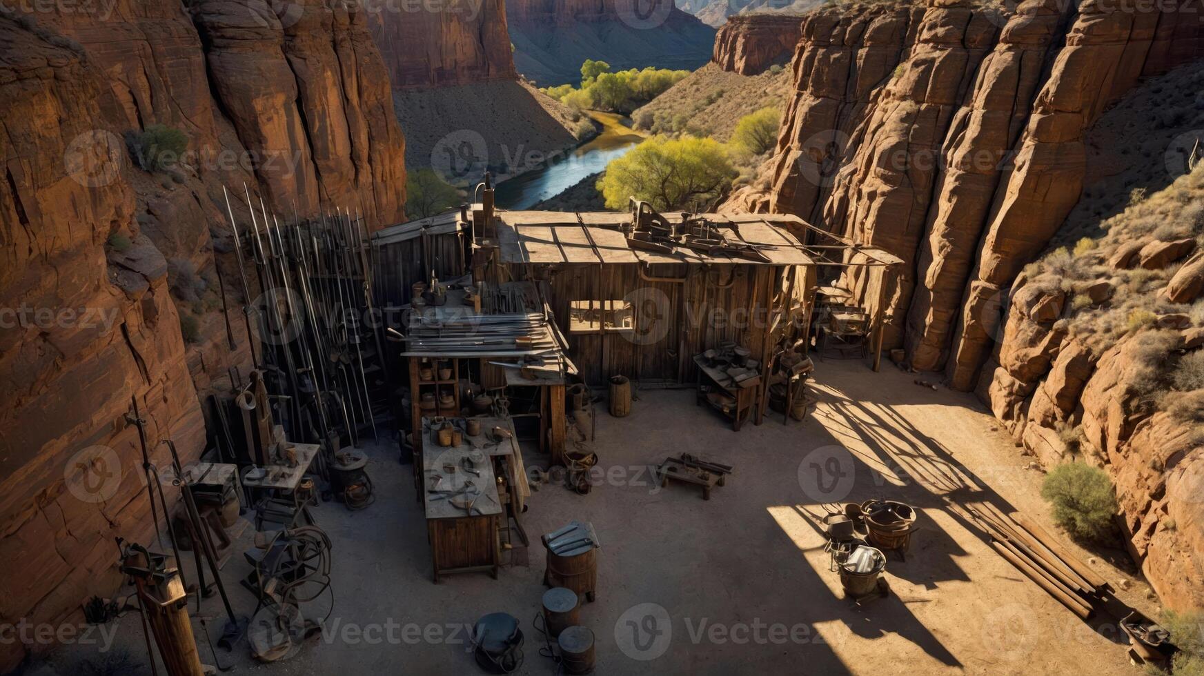Rural Workshop in Canyon with River View and Natural Light photo