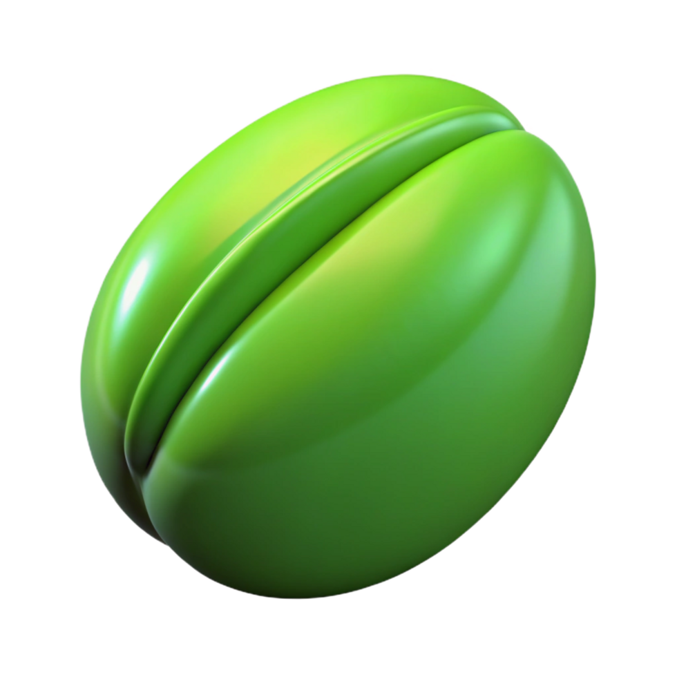 spectacular unparalleled Single green coffee bean NO BACKGROUND with Transparent Background. png