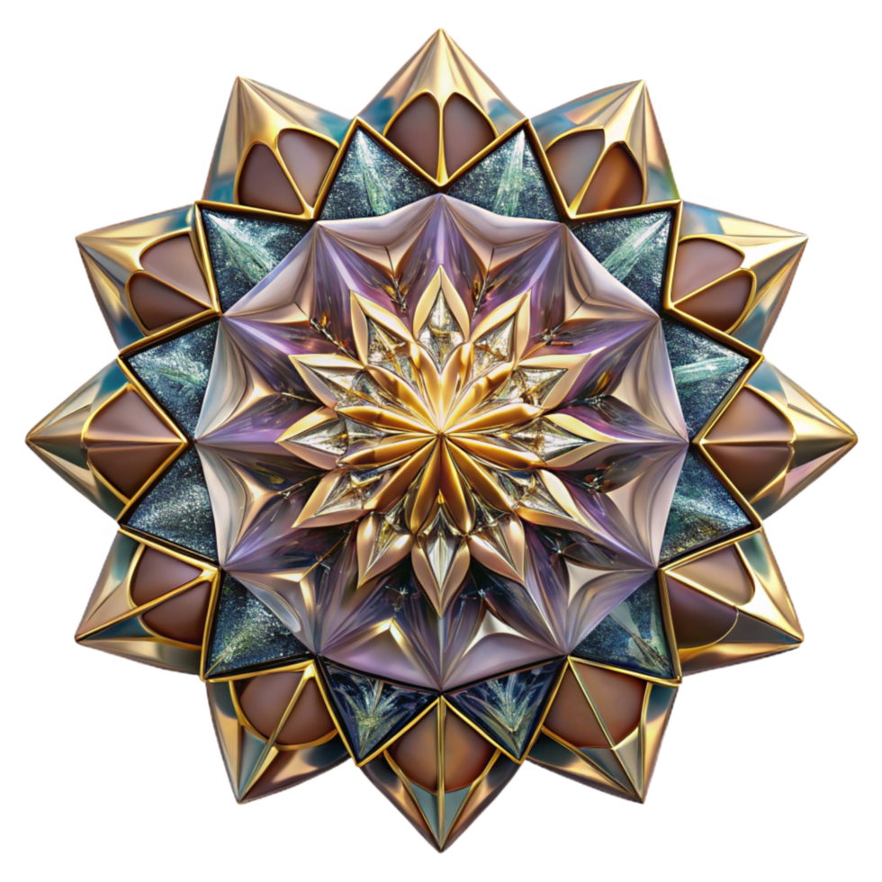 wonderful abstract Stained Glass Kaleidoscope Pattern Transparent Background genuine png