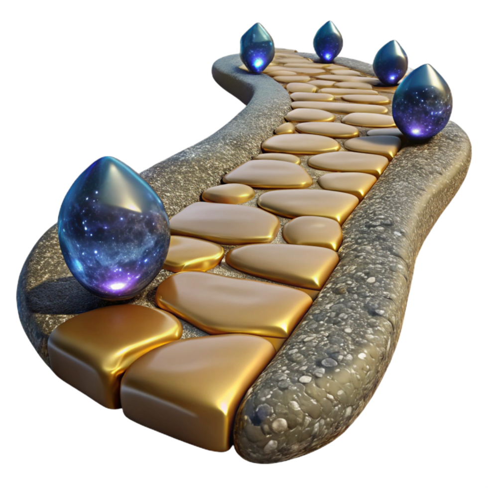 vibrant vintage Stone Pathway Texture Top View Transparent Background original png