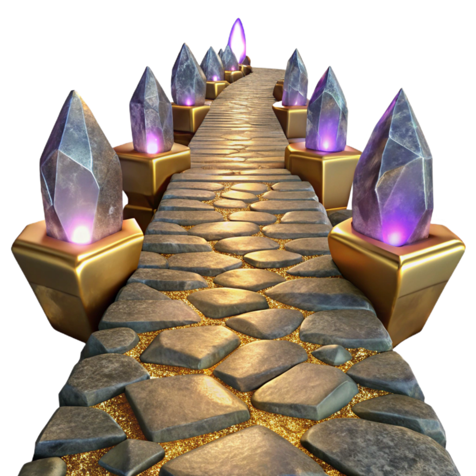 magnificent abstract Stone Pathway Texture Top View Transparent Background exclusive png