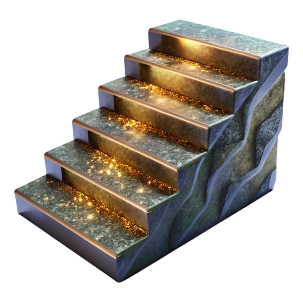 impressive rustic Stone Steps with Worn Texture Isolated Element professional png