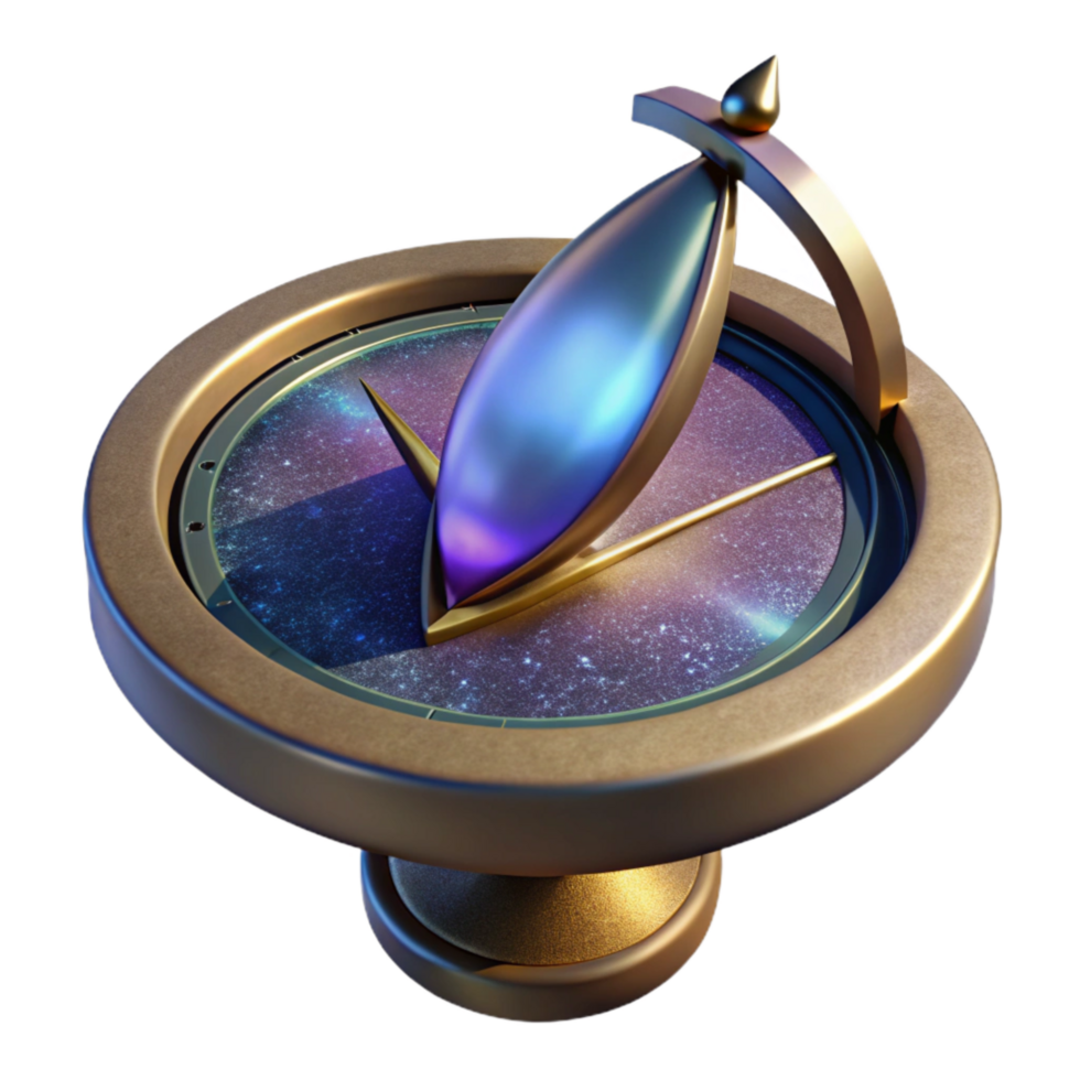 extraordinary classic Sundial with Gnomon Casting Shadow Isolated high resolution png