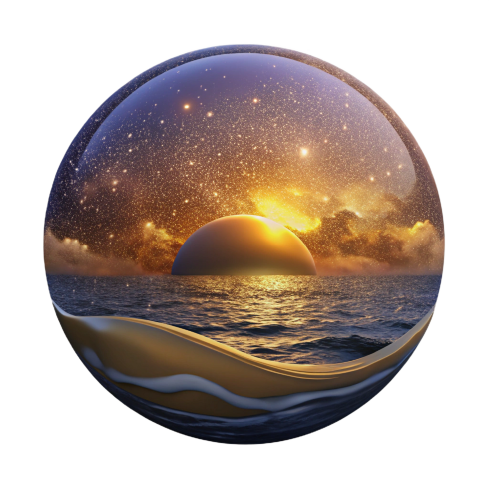 dramatic abstract Sunset Time Lapse Over Desert Landscape Cutout premium png