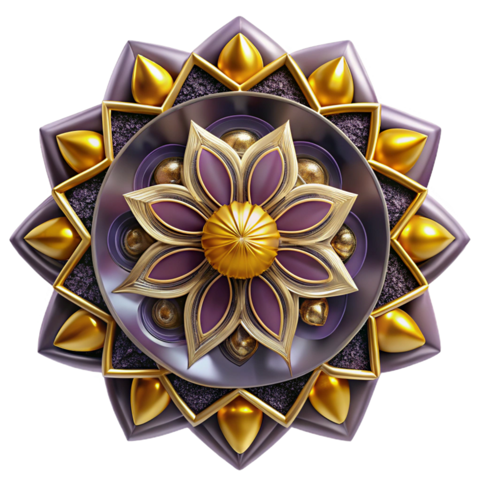 beautiful vintage Symmetrical Mandala with Lines Yellow Transparent Background high resolution png