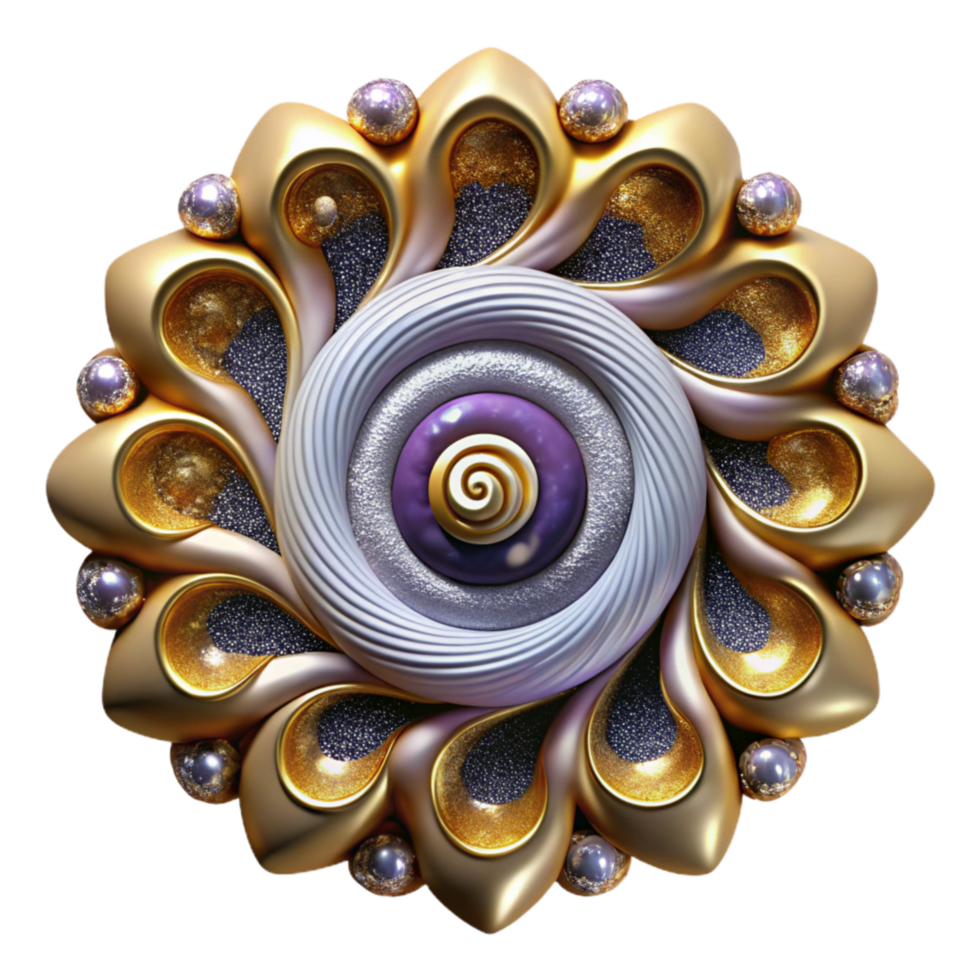 stunning artistic Symmetrical Seashell Spiral Pattern Isolated Element authentic png