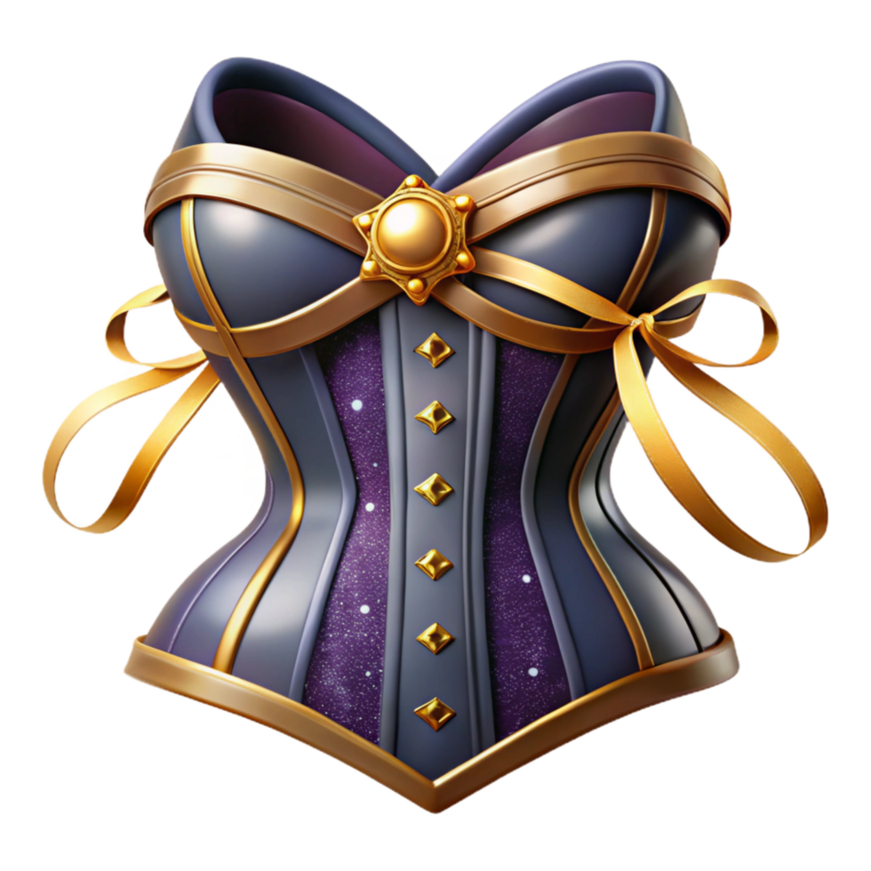 wonderful traditional Victorian Corset Laced Design Isolated with Ribbon Detail original png