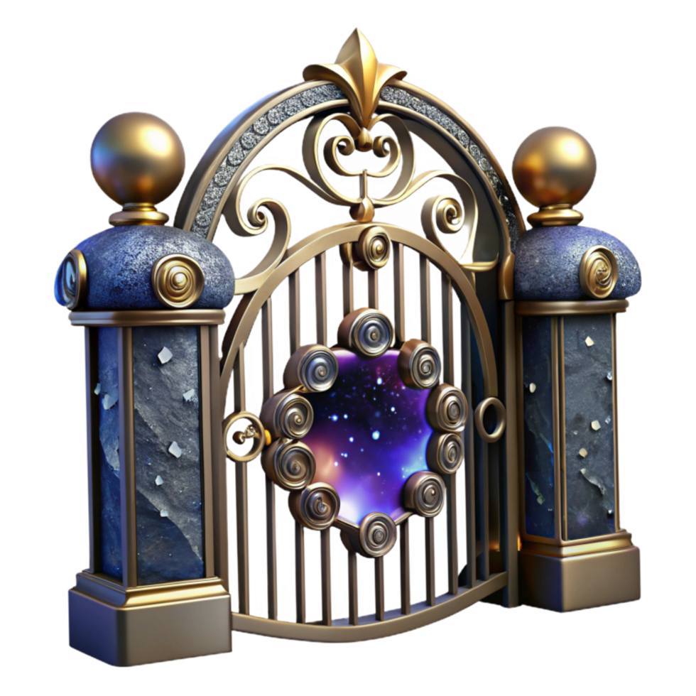 impressive classic Victorian Gate Wrought Iron Design Cutout Element genuine png
