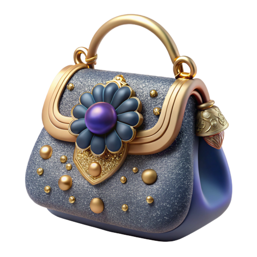 serene modern Victorian Handbag Beaded Design Cutout with Clasp detailed png
