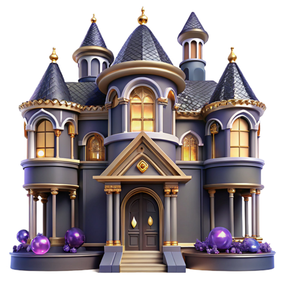 wonderful creative Victorian House Facade Detailed Architecture high quality png
