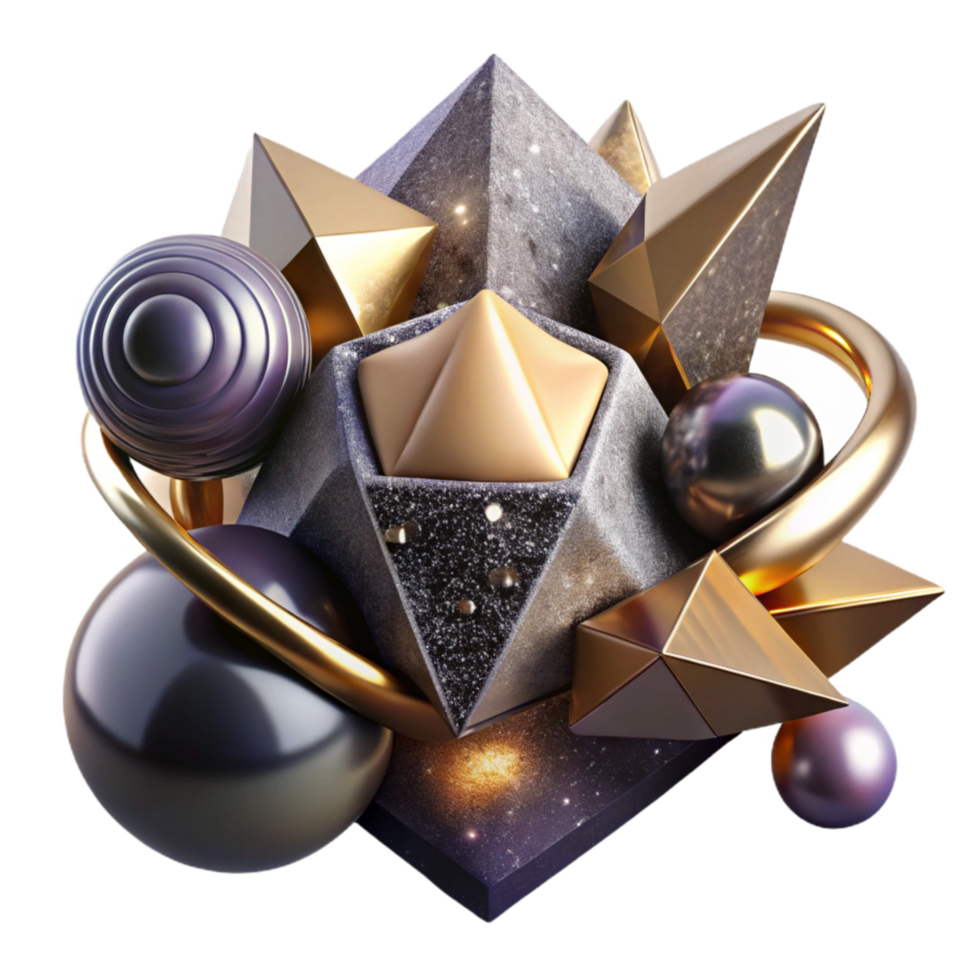 elegant classic Abstract Math Art with Soft Lighting Cutout Element high quality png