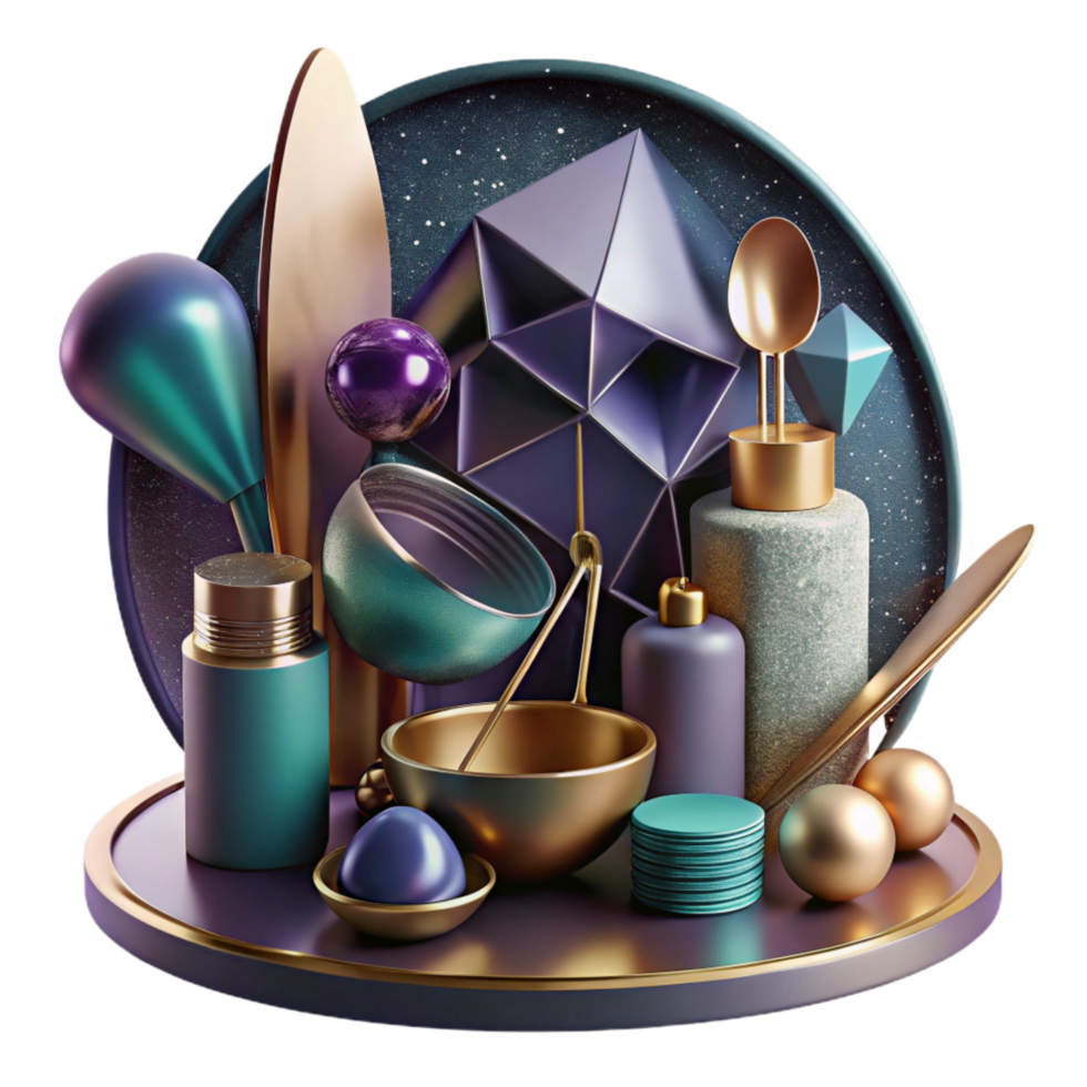 impressive rustic Abstract Still Life with Objects Isolated with Geometric Shapes authentic png