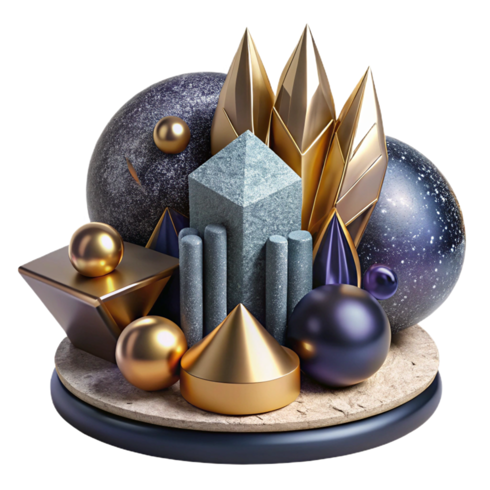 serene modern Abstract Still Life with Objects Isolated with Geometric Shapes exclusive png