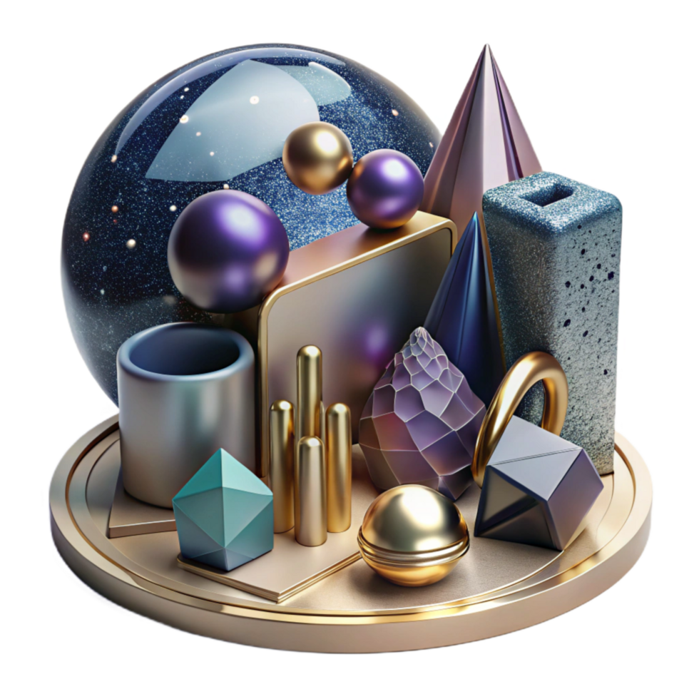 stunning rustic Abstract Still Life with Objects Isolated with Geometric Shapes png