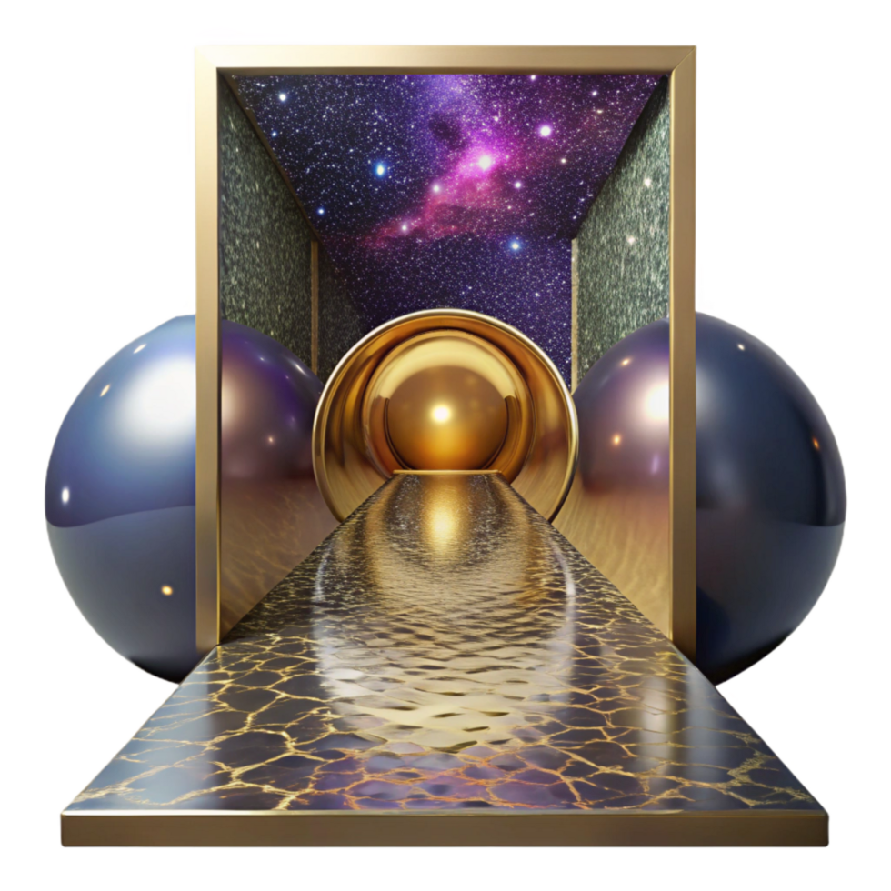 serene rustic Ames Room Illusion Distorted Perspective Isolated high resolution png