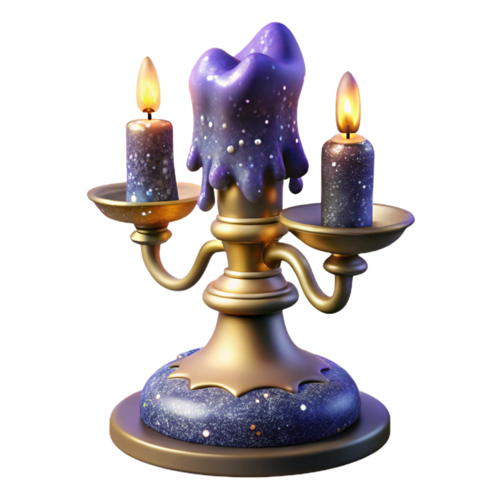vibrant abstract Antique Candlestick Cutout with Wax Drippings high quality png