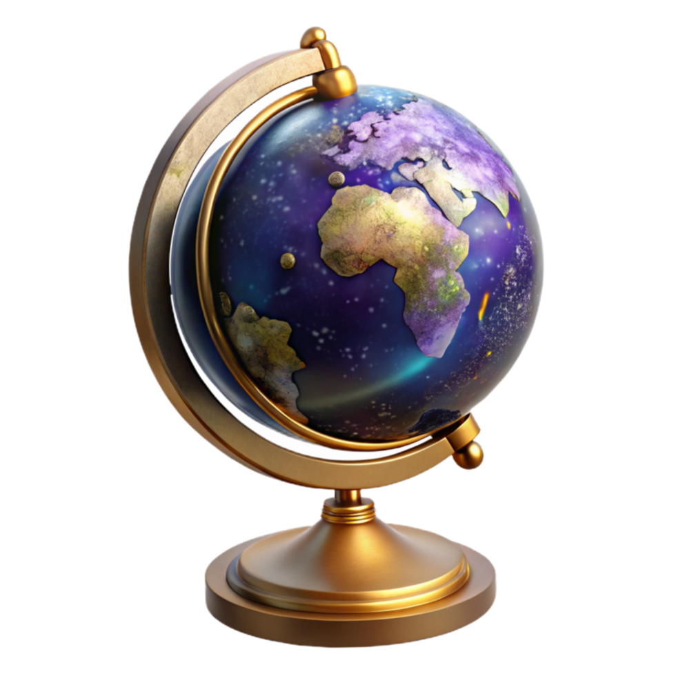 wonderful rustic Antique Globe Cutout with Stand Detail professional png