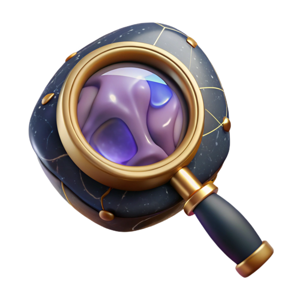 beautiful modern Antique Map with Magnifying Glass Isolated exclusive png