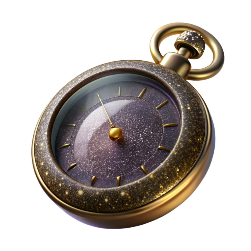 elegant modern Antique Pocket Watch Side View Isolated on Transparent Background genuine png