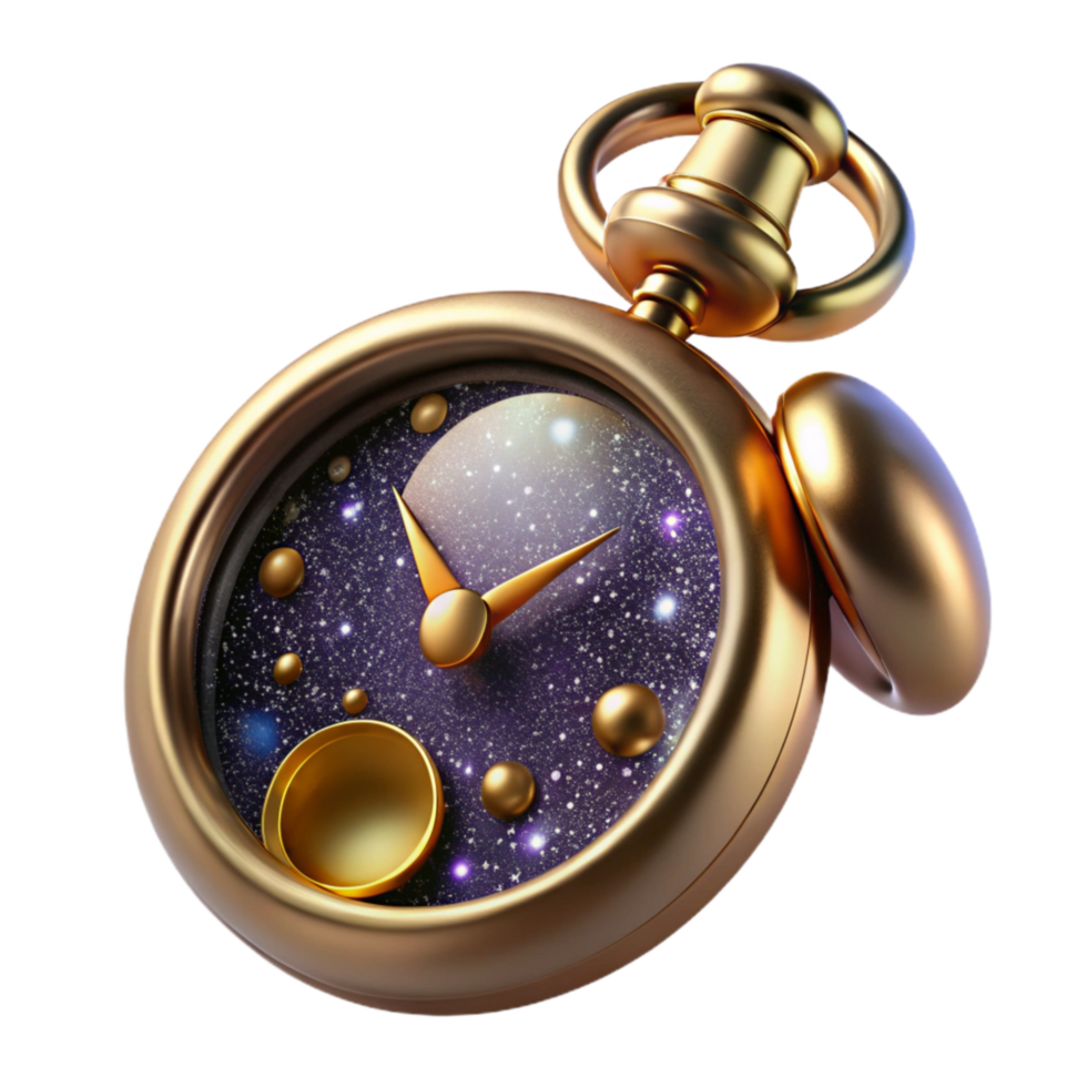 stunning vintage Antique Pocket Watch Cutout with Gold Accents high resolution png
