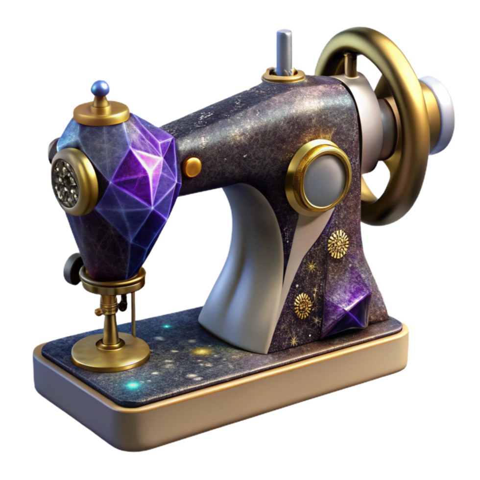 extraordinary artistic Antique Sewing Machine Cutout Side View Perspective detailed png