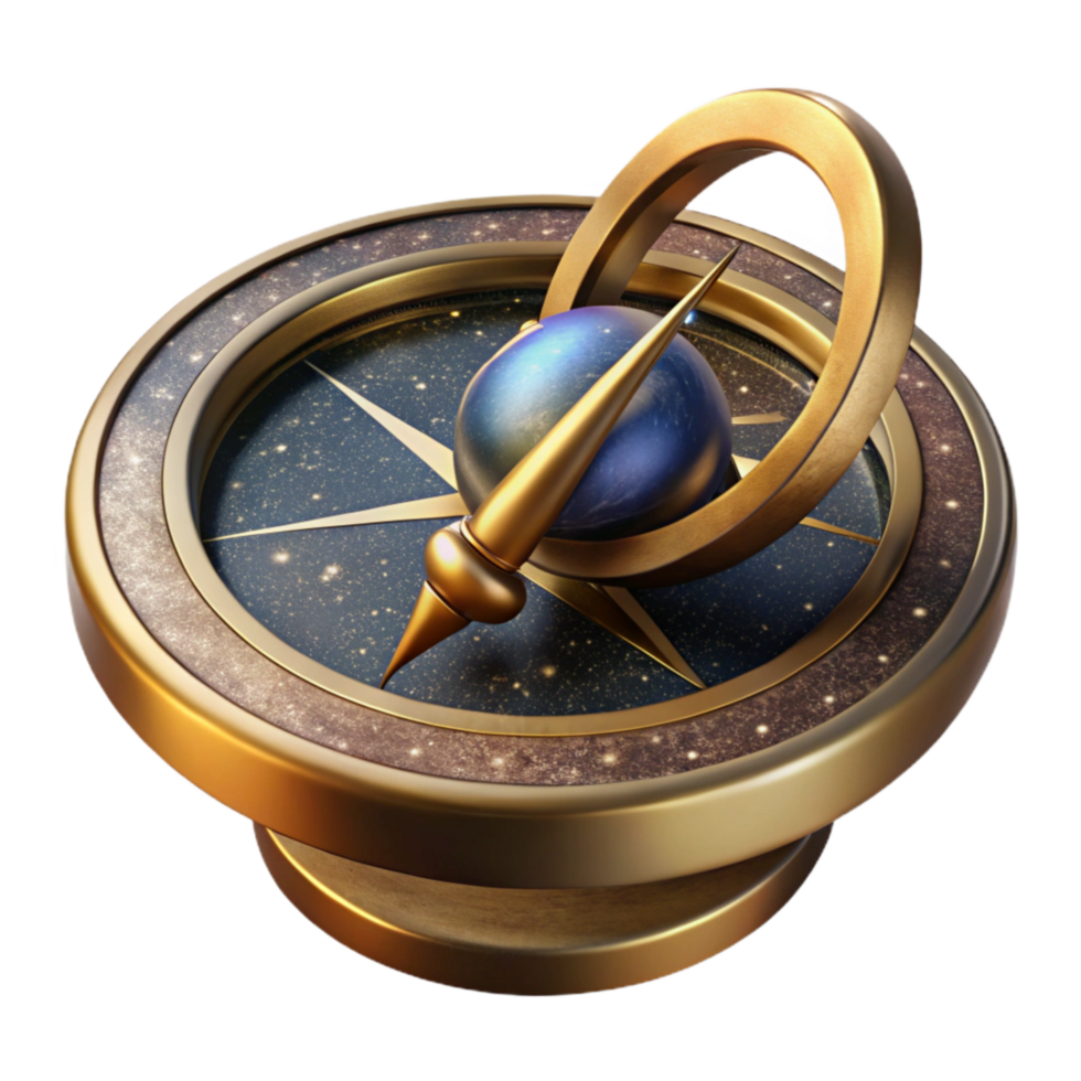 extraordinary vintage Antique Sundial Brass Material Cutout original png