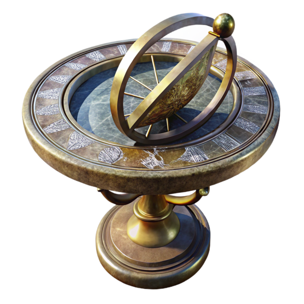 stunning minimalist Antique Sundial Stone Material Isolated on Transparent Background exclusive png