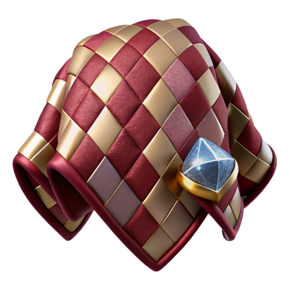 magnificent artistic Argyle Herringbone Pattern on Burgundy Red Textile Isolated high quality png