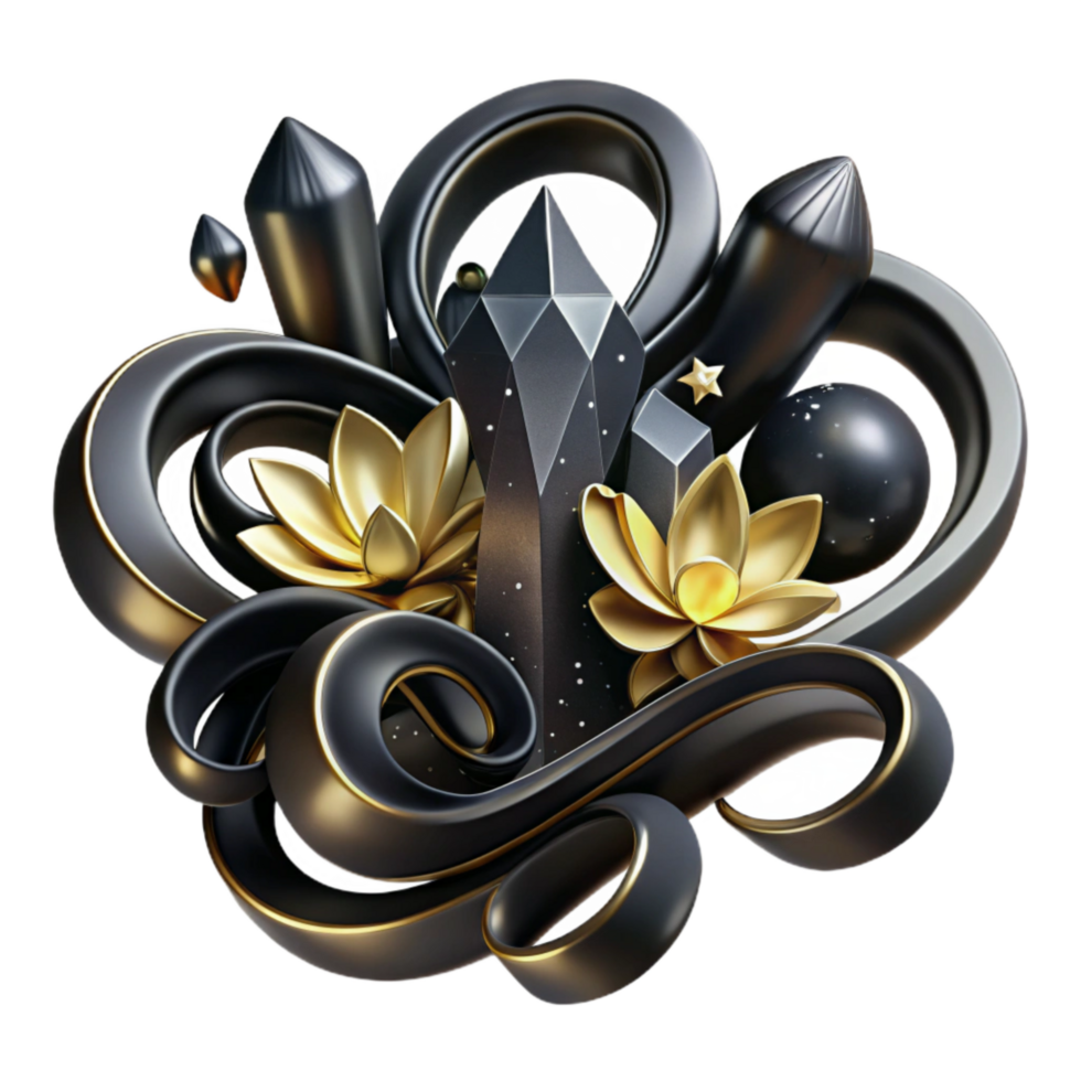 stunning minimalist Black Calligraphy Floral Element Transparent Background original png