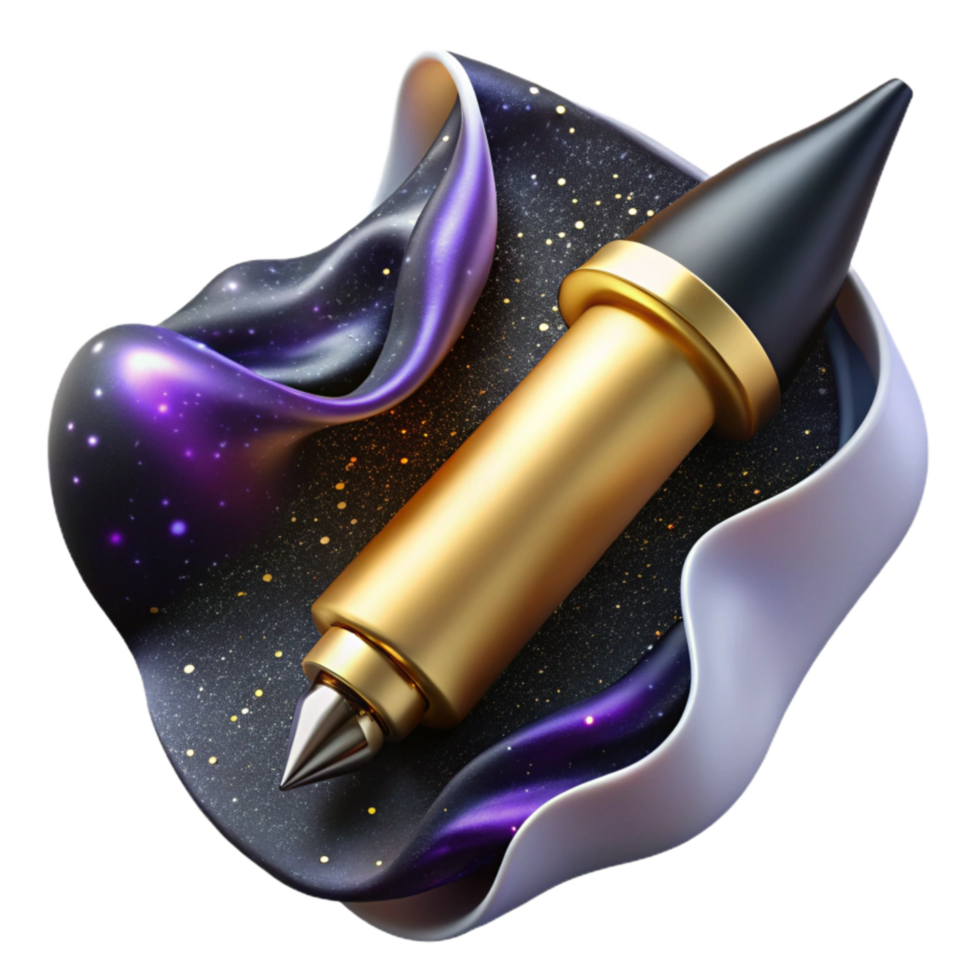 serene classic Black Ink Pen on White Paper Isolated genuine png