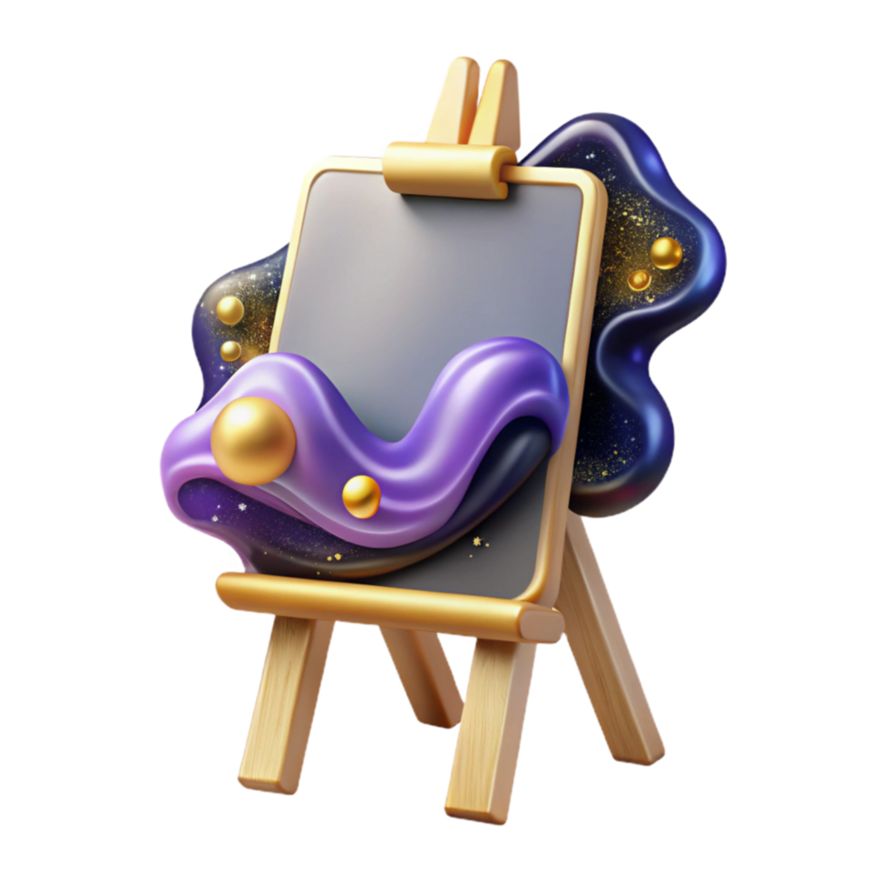 wonderful creative Blank Canvas on Easel Front View Cutout high resolution png