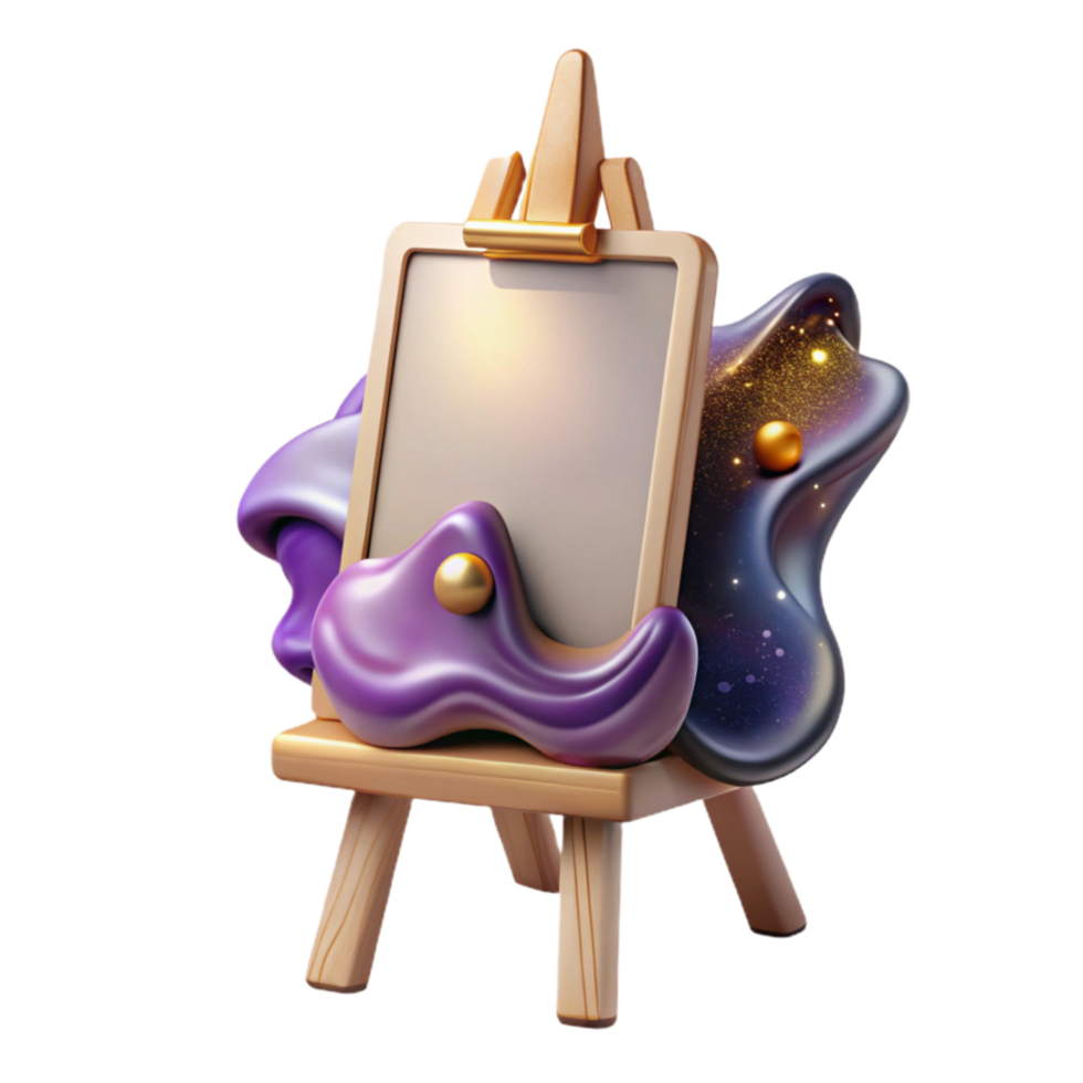 impressive classic Blank Canvas on Easel Front View Cutout exclusive png