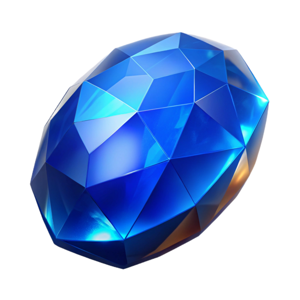 extraordinary creative Blue Gemstone Faceted Oval Shape Isolated Cutout genuine png