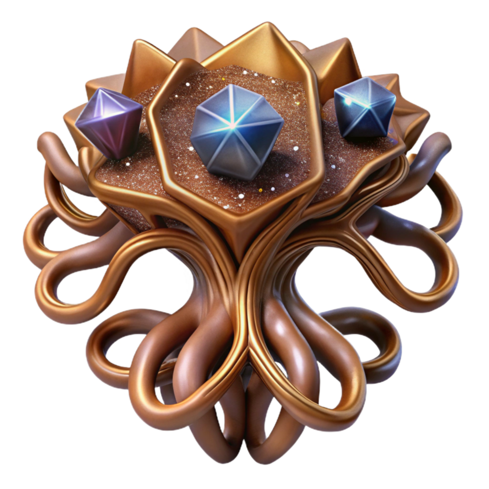 magnificent abstract Brown Tree Root Fractal Design Cutout Top View high resolution png